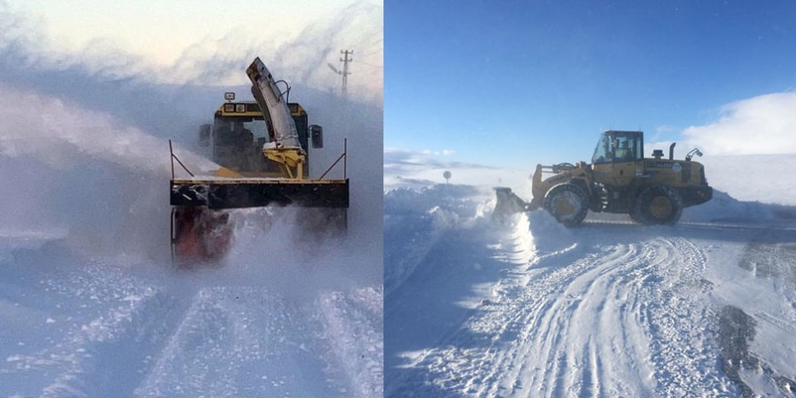Kars'ta kapanan köy yolları açılıyor