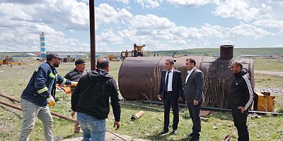 Belediye Başkan Yardımcısı Bülent Toraman, kilit parke Taş tesisinde incelemelerde bulundu