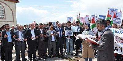 Kafkas Üniversitesi'nde Gazze’ye destek yürüyüşü gerçekleştirildi