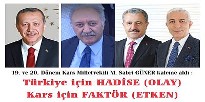 M. Sabri GÜNER : Türkiye için HADİSE (OLAY) Kars için FAKTÖR (ETKEN)