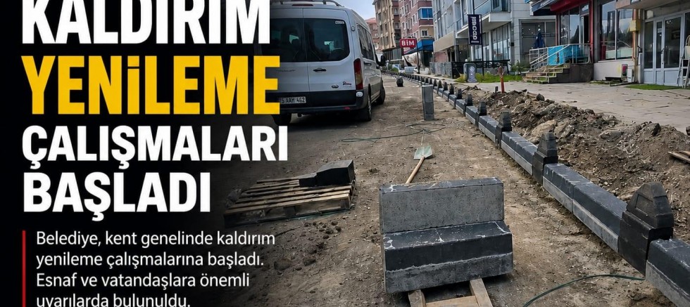 Ardahan'da Kaldırım Yenileme Çalışmaları Başladı