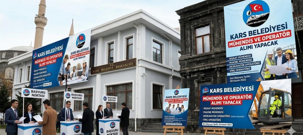 Kars Belediyesi Mühendis ve Operatör Alımı yapacak