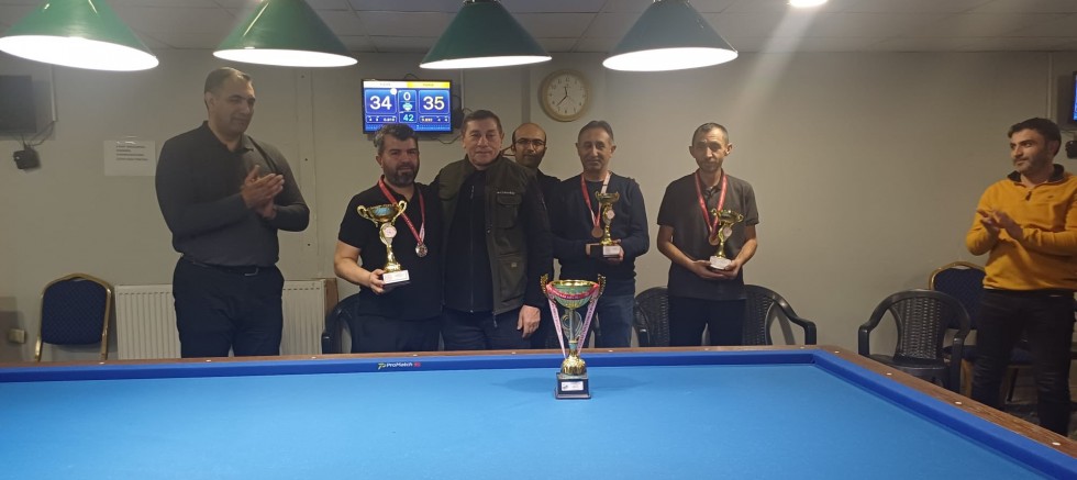 Kars’ta 3 bant bilardo heyecanı sona erdi