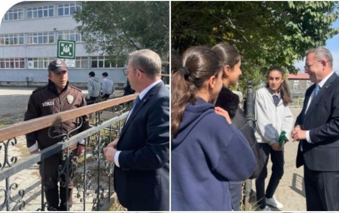 Kars Valisi Ziya Polat Okullarda Güvenlik Tedbirlerini İnceledi 