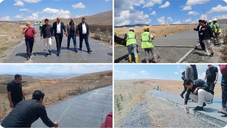 Sarıkamış’ta Beton Yol Çalışmaları Sürüyor