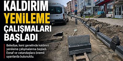Ardahan'da Kaldırım Yenileme Çalışmaları Başladı