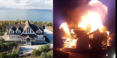 Arpaçay kütük evde yangın