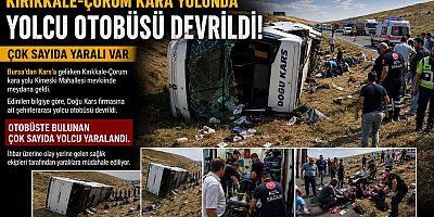 Bursa-Kars Seferini Yapan Yolcu Otobüsü Devrildi: Çok Sayıda Yaralı Var
