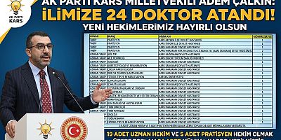 Çalkın: Kars’a 24 Doktor Atandı, Yeni Hekimler Hayırlı Olsun