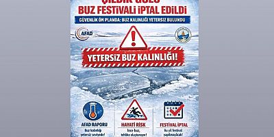 Çıldır gölü buz festivali buz kalınlığı yetersiz bulunduğu için iptal edildi