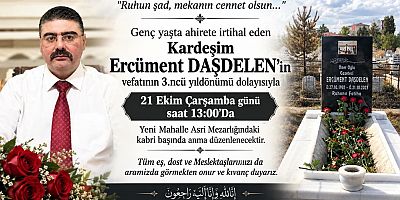 Ercüment DAŞDELEN vefatının 3.ncü yılında anılacak