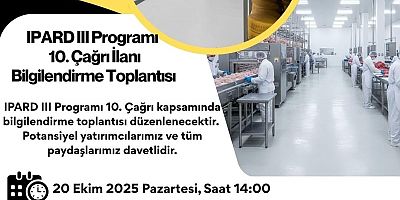 Iğdır’da IPARD III Programı Bilgilendirme Toplantısı Düzenlenecek