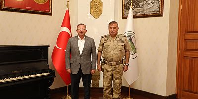 İl Jandarma Komutanı Albay Yusuf Mutlu Genç Vali Polat'ı ziyaret etti