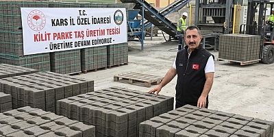 İl Özel İdaresi’nde Kilit Parke Taşı Üretimi Aralıksız Sürüyor