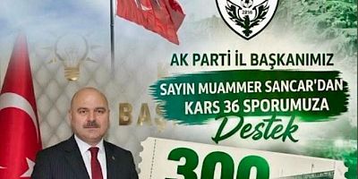 Kars 36 Spor’a Muammer Sancar’dan 300 Biletlik Destek