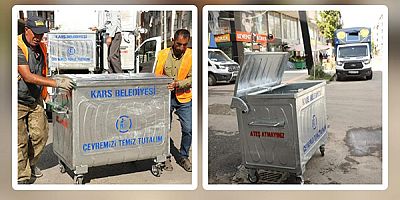 Kars Belediyesi çöp Çöp konteynerlerini yeniliyor