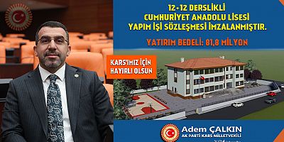 Kars Cumhuriyet Anadolu Lisesi'nin Sözleşmesi İmzalandı