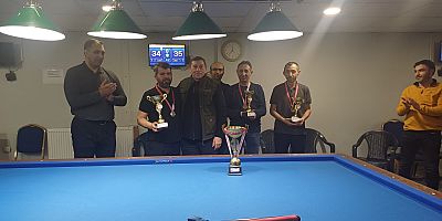 Kars’ta 3 bant bilardo heyecanı sona erdi
