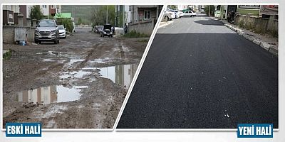 Kars'ta Belediyenin yol yapım çalışmaları devam ediyor