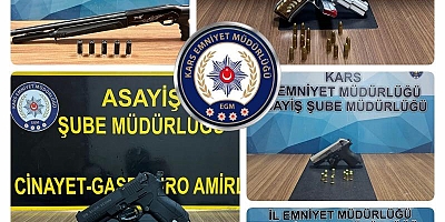 Kars'ta huzur uygulamalarında çok sayıda silah ele geçirildi