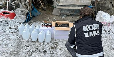 Kars'ta KOM ekipleri yılbaşı öncesi sahte içki ele geçirdi