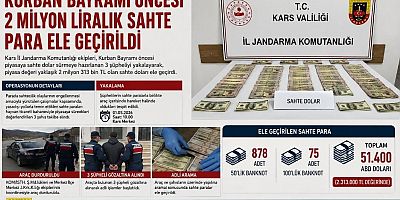 Kars’ta Kurban Bayramı öncesi 2 Milyon Liralık Sahte Para Ele Geçirildi