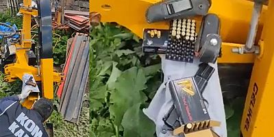 Kars’ta silaj makinesinden mühimmat çıktı