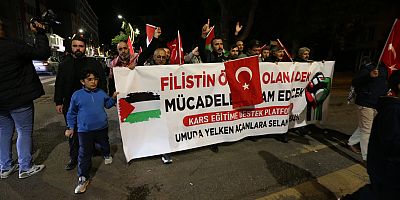 Kars’ta “Sumud ve Gazze İçin Yürüyoruz” yürüyüş düzenlendi