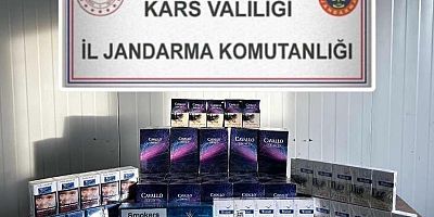 Kars'ta şüpheli araçtan yüzlerce paket kaçak sigara çıktı