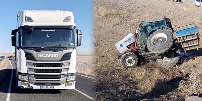 Kars’ta traktör ile TIR çarpıştı: 3 Yaralı