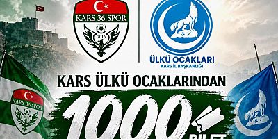 Kars Ülkü Ocakları’ndan Kars 36 Spor’a 1.000 Biletlik Destek