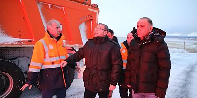 Kars Valisi Ziya Polat, kar çalışmalarını denetledi