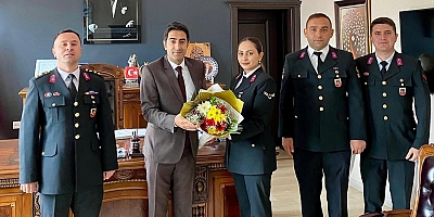 Kaymakam Aslantatar Jandarma Personellerini makamında ağırladı