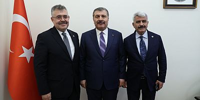 Milletvekili Veysel Tipioğlu, Sağlık Bakanı Koca'yı ziyaret etti