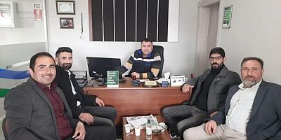 Muhtarlardan Aras EDAŞ işletme şefi Sayım Altıalay'a ziyaret