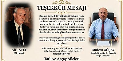 TEŞEKKÜR MESAJI