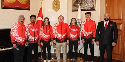 Vali Polat, Milli Atletleri Makamında Kabul Etti