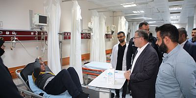 Vali Polat, otel yangınında yaralananları ziyaret etti