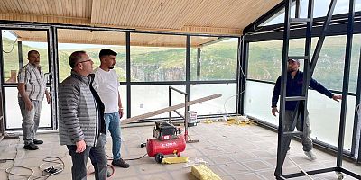 Vali Polat, Susuz Şelalesi'ndeki Kış Bahçesi İnşaatını İnceledi
