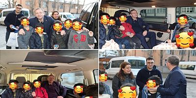Vali Ziya Polat, çocukları makam aracına aldı