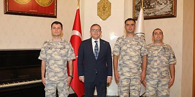 Vali Ziya Polat, Hava Radar Bölük Komutanını makamında kabul etti