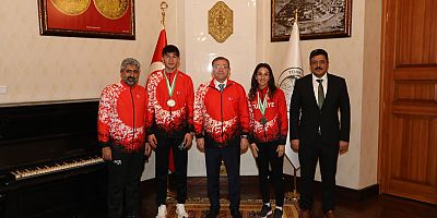 Vali Ziya Polat Milli Sporcuları kabul etti