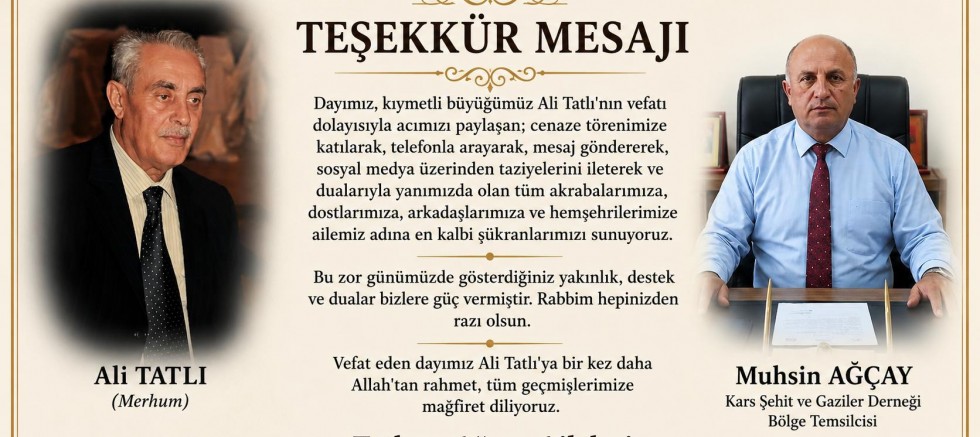 TEŞEKKÜR MESAJI