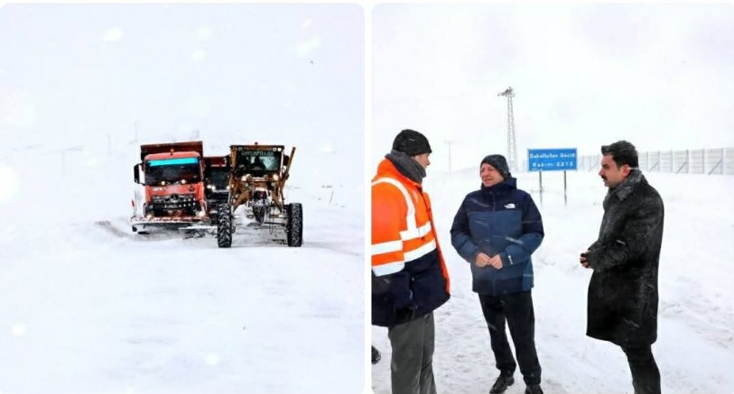 Vali Polat Sakaltutan Geçidi’nde Karla Mücadele Çalışmalarını İnceledi